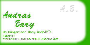 andras bary business card